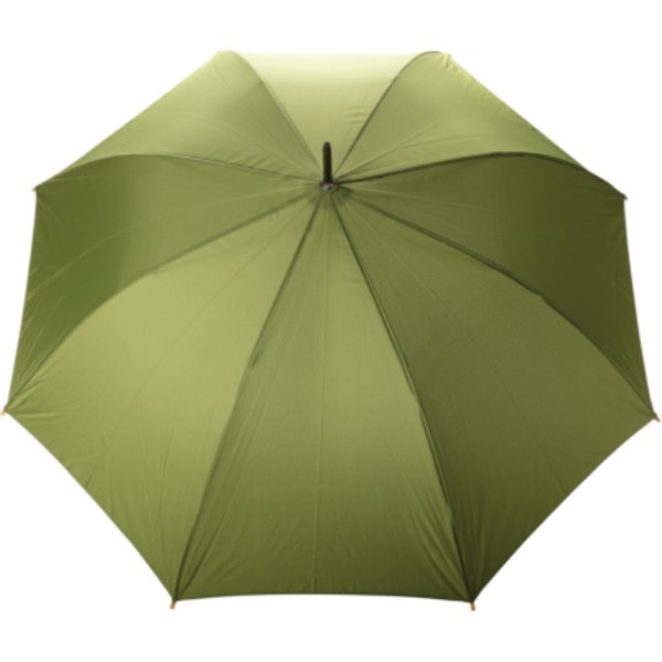 27" Impact AWARE™ RPET 190T auto open bamboe paraplu — drukvlak paraplu