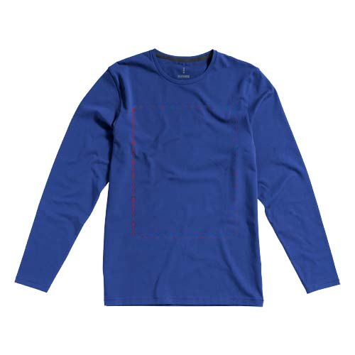 Ponoka biologisch heren t-shirt met lange mouwen — drukvlak impact volledige voorzijde