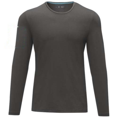 Ponoka biologisch heren t-shirt met lange mouwen — drukvlak rechter bicep