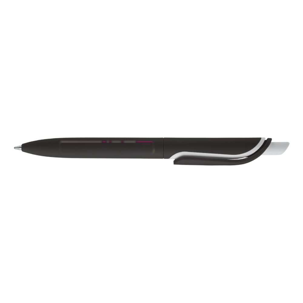 Balpen Click Shadow soft touch Made in Germany — drukvlak 270 graden onder de clip