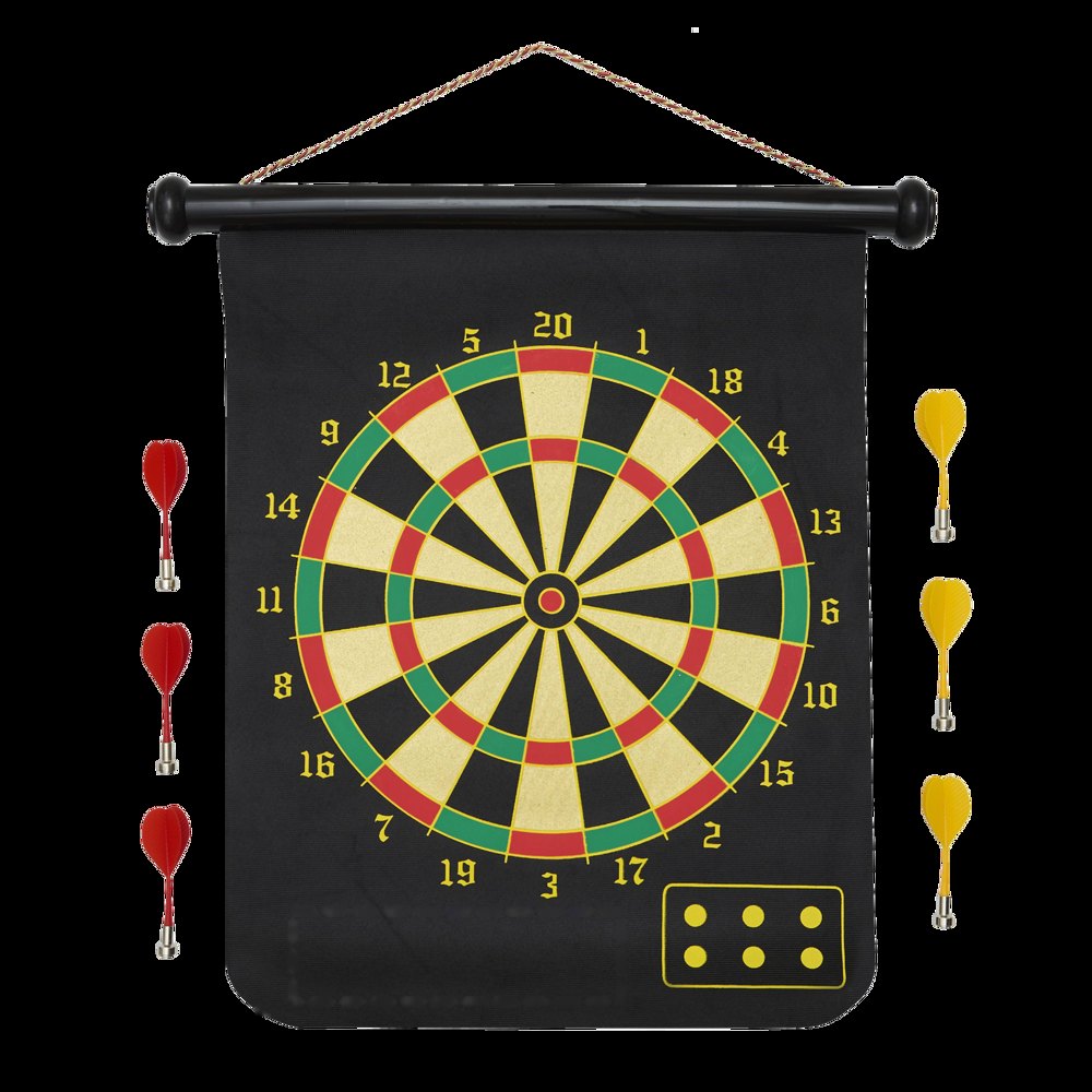 RAYMOND - Magnetisch dartspel — drukvlak onderzijde links corner van dartboard