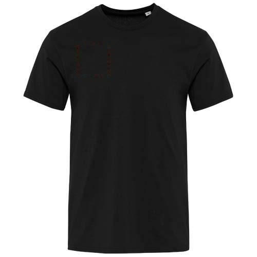 Azurite 160 g/m² unisex OCS organisch T-shirt met korte mouwen — drukvlak rechter borst