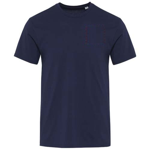 Azurite 160 g/m² unisex OCS organisch T-shirt met korte mouwen — drukvlak linker borst