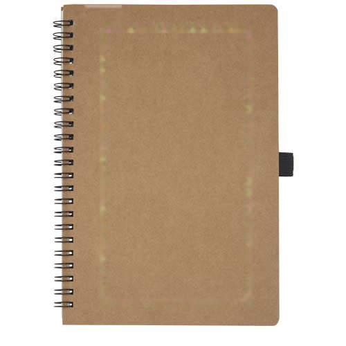 Cobble A5 wire-o gerecycled kartonnen notitieboek met steenpapier — drukvlak voorzijde