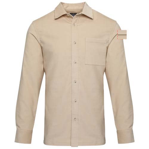 Alum 252 g/m² corduroy unisex overhemd — drukvlak linker bicep