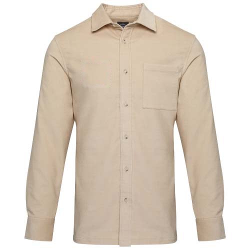 Alum 252 g/m² corduroy unisex overhemd — drukvlak rechter borst