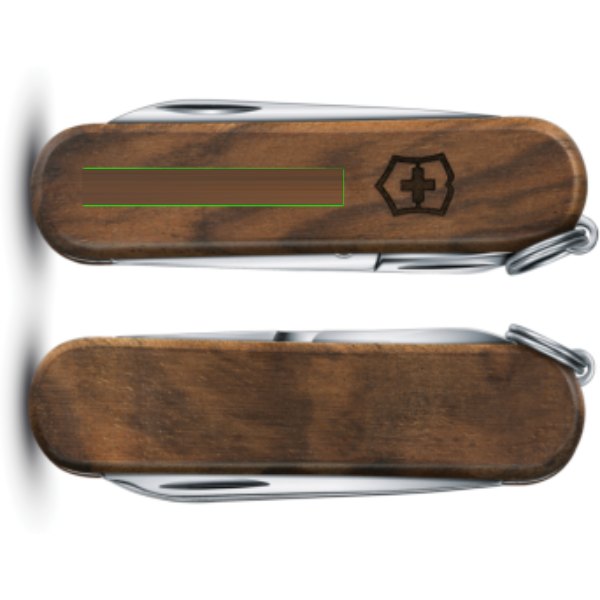 VICTORINOX Pocket Knife Classic SD Wood 5 functies — drukvlak artikel voorzijde