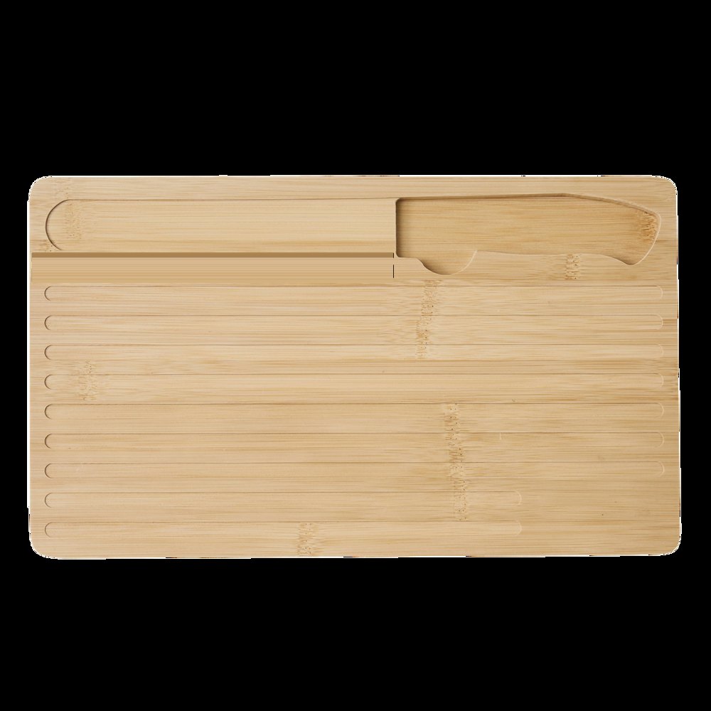 CRUMBS - Bamboe snijplank — drukvlak onder recess van de knife