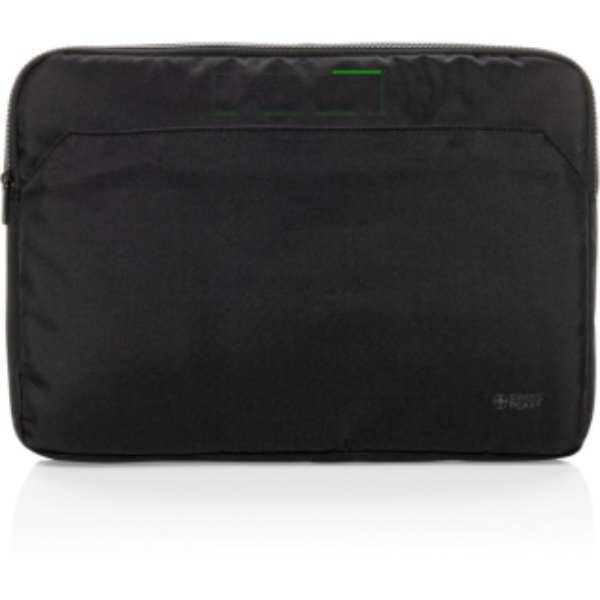 Swiss Peak Aware™ RPET Essential 15,6 inch laptopsleeve — drukvlak artikel voorzijde boven