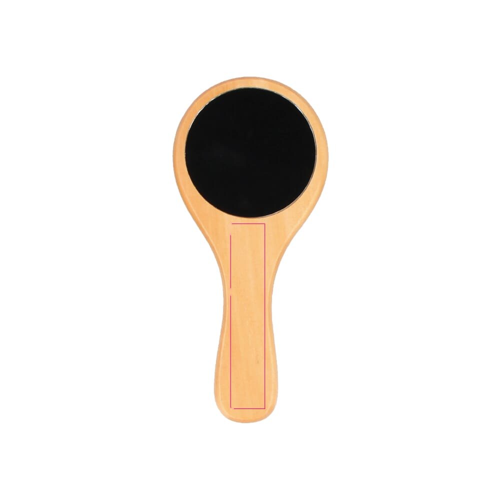 Schima superba hout Borstel & Spiegel set — drukvlak voorkant van de spiegel