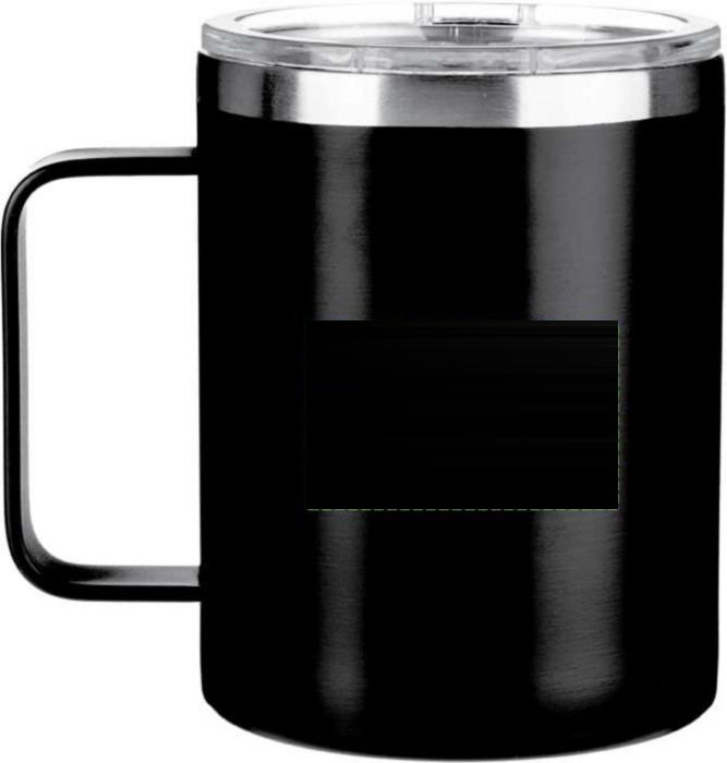 Dubbelwandige thermosbeker Renate | Gerecycled | 300 ml — drukvlak rechts van het oor