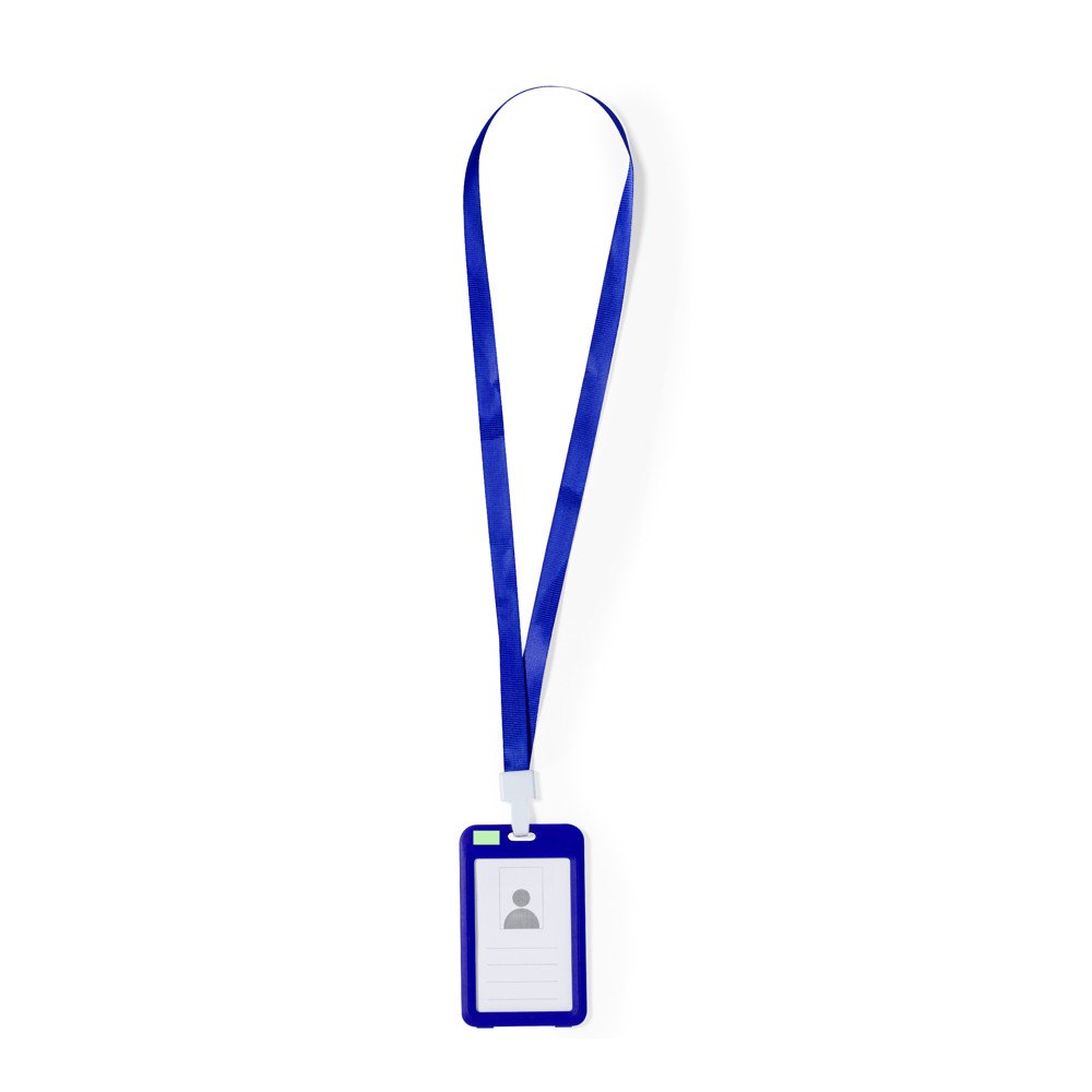 Badge Lanyard Fleck — drukvlak linksboven op de badgehouder
