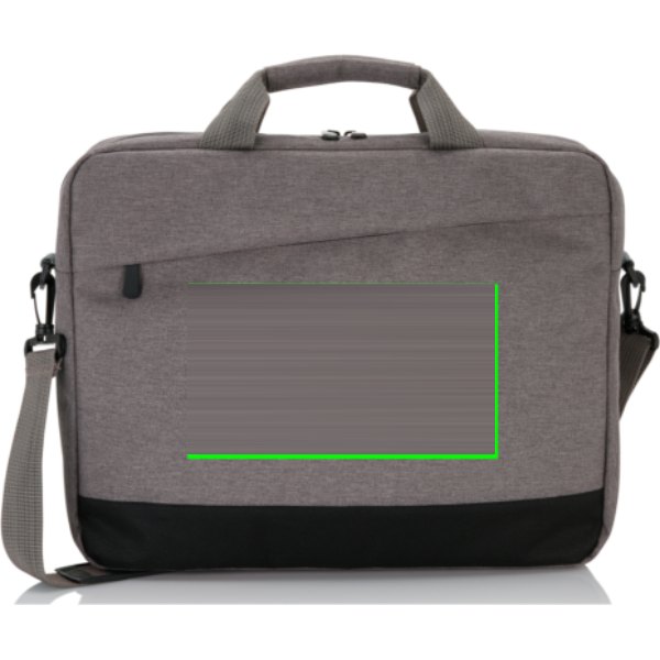 Trend 15” laptop tas PVC-vrij — drukvlak artikel voorzijde midden