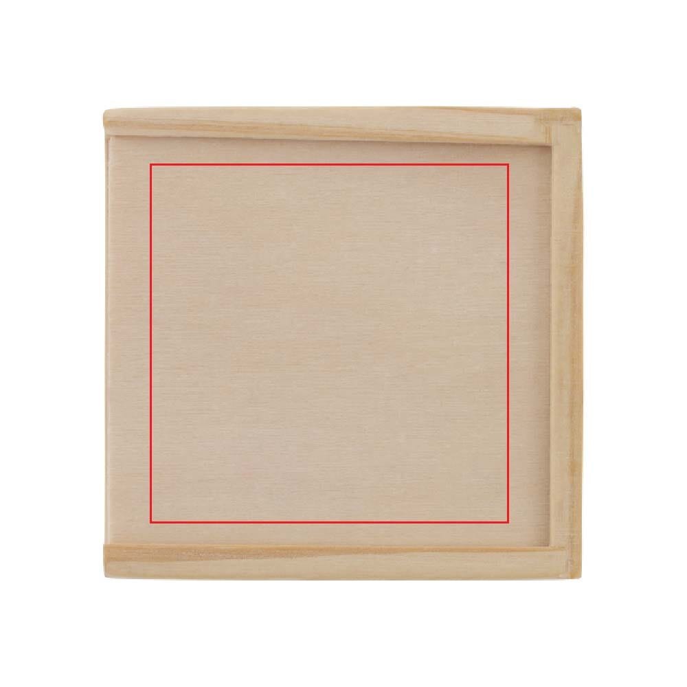 Tic Tac Toe houten in doos — drukvlak op de deksel