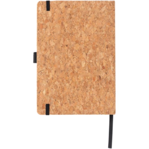 Kurk hardcover notitieboek A5 — drukvlak artikel achterzijde boven