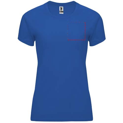Bahrain 135 g/m² sportshirt met korte mouwen voor dames — drukvlak linker borst