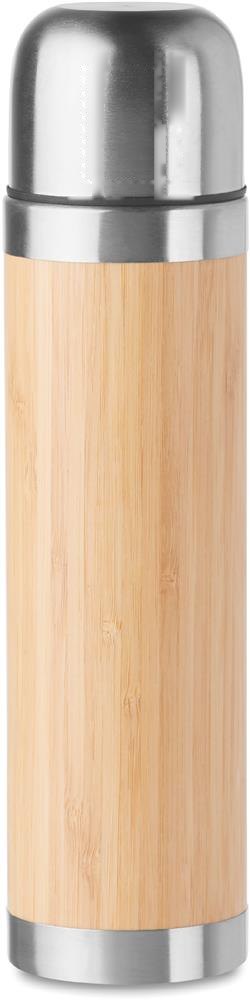 CHAN BAMBOO - Thermosfles met bamboe — drukvlak deksel voorzijde