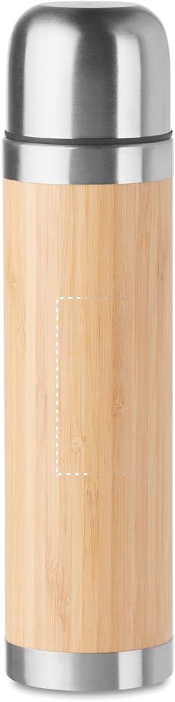 CHAN BAMBOO - Thermosfles met bamboe — drukvlak fles voorzijde