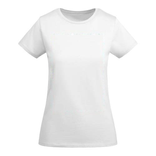Breda 175 g/m² biologisch katoenen dames T-shirt met korte mouwen — drukvlak impact volledige voorzijde