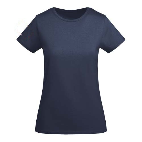 Breda 175 g/m² biologisch katoenen dames T-shirt met korte mouwen — drukvlak rechter bicep