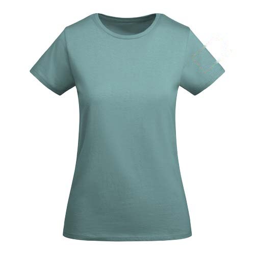 Breda 175 g/m² biologisch katoenen dames T-shirt met korte mouwen — drukvlak linker bicep
