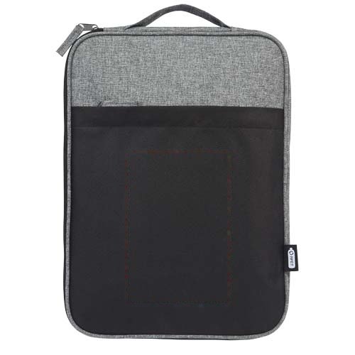 Reclaim GRS gerecyclede tweekleurige 14" laptophoes 2,5 L — drukvlak voorzijde