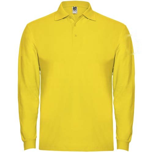 Estrella 220 g/m² herenpolo met lange mouwen — drukvlak linker bicep