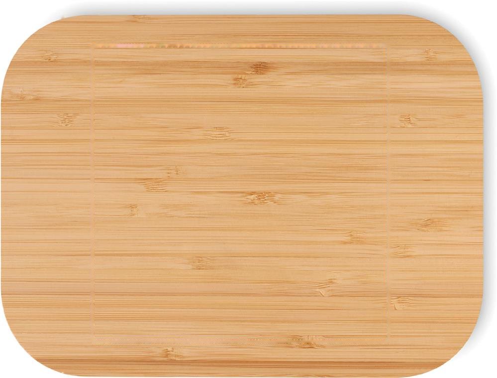 TUNDRA LUNCHBOX - Glazen lunchbox bamboe deksel — drukvlak deksel midden