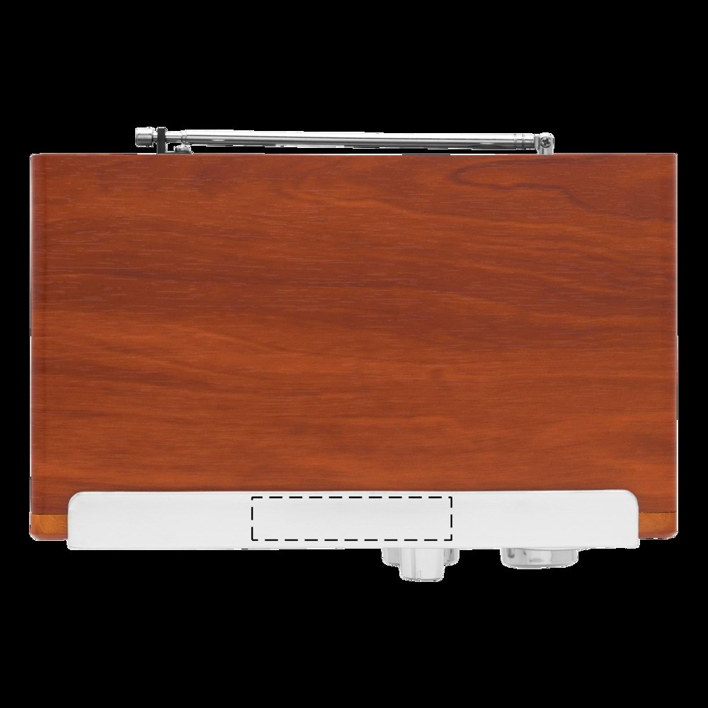 CLASSIC - Houten design AM/FM radio — drukvlak gecentreerd op plastic gedeelte