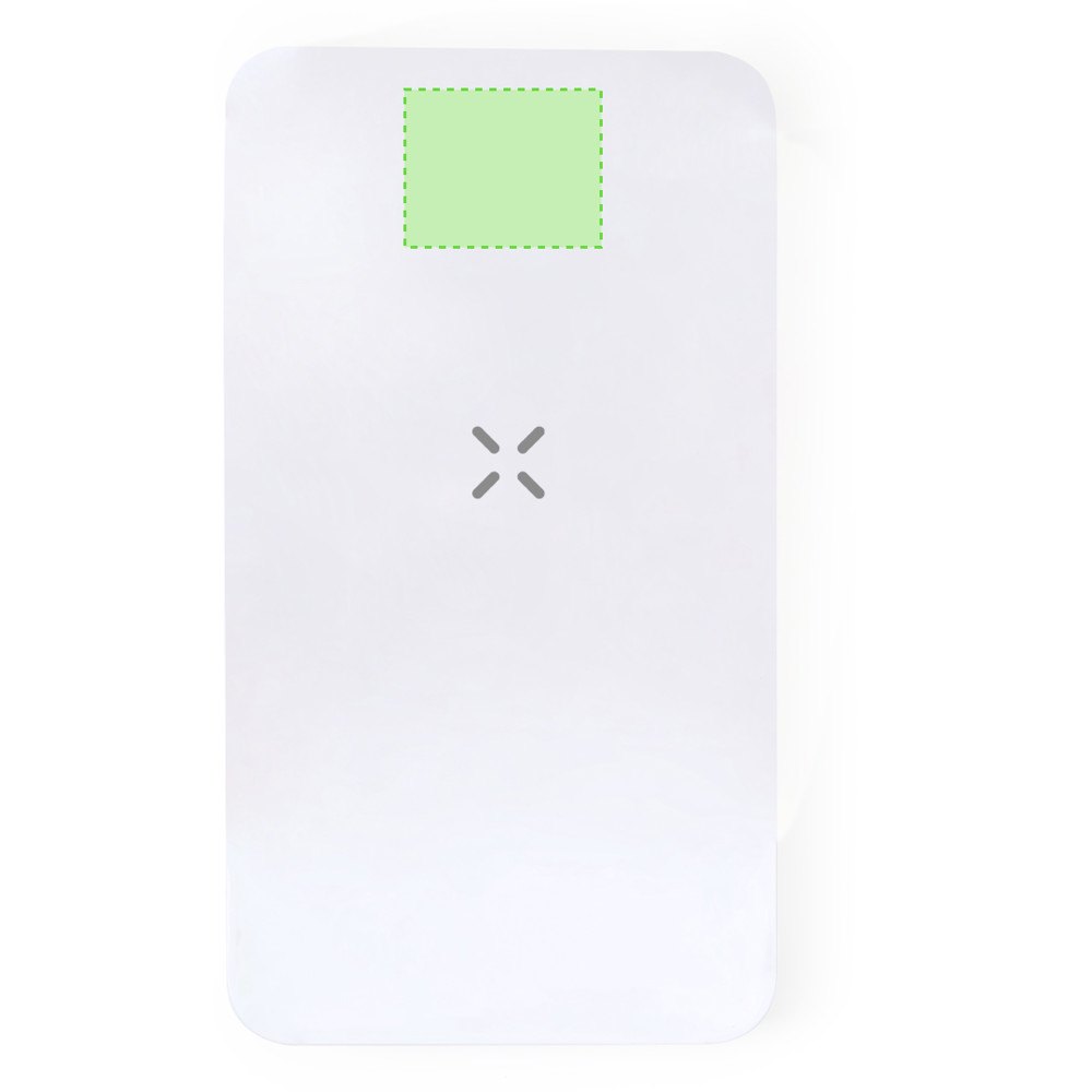 Power Bank Barry — drukvlak bovenkant vooraanzicht koffer onder handvat