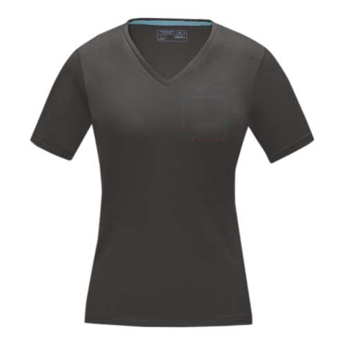 Kawartha biologisch dames t-shirt met korte mouwen — drukvlak linker borst