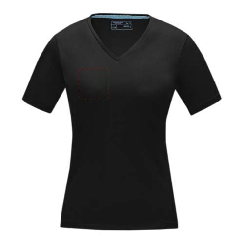 Kawartha biologisch dames t-shirt met korte mouwen — drukvlak rechter borst