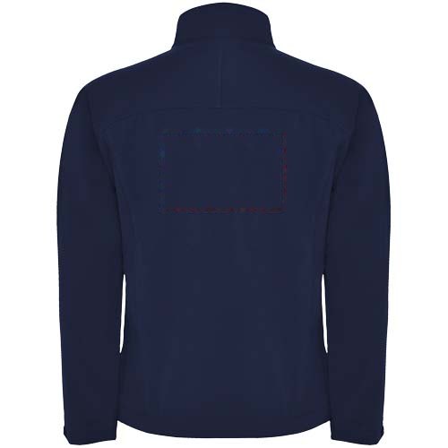 Rudolph unisex softshell jack — drukvlak impact hoog op de achterzijde