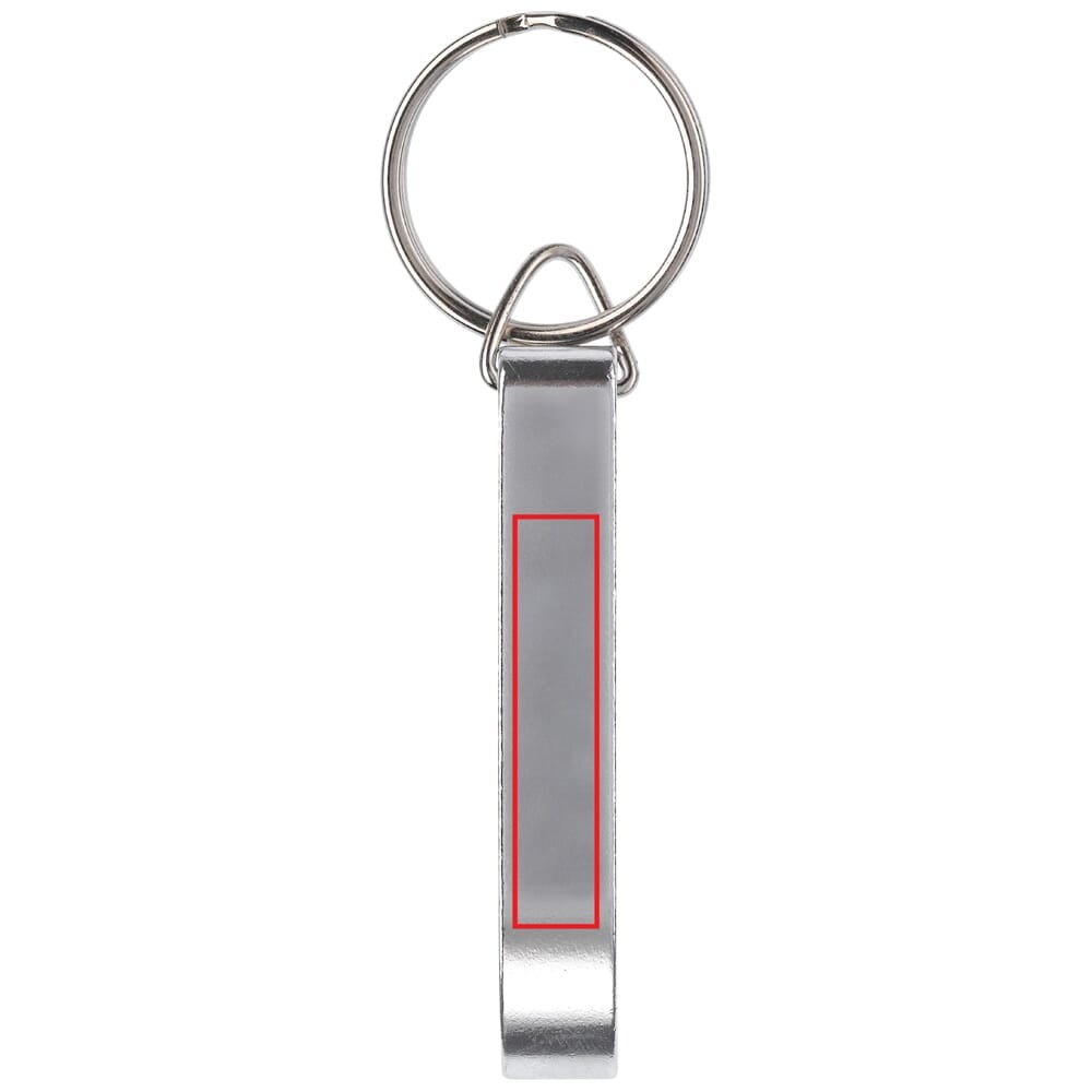 Sleutelhanger flesopener — drukvlak op de metalen hanger