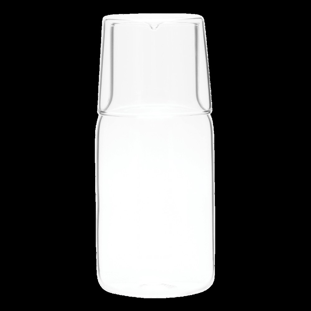CALMY - Glazen karaf met drinkglas — drukvlak op de zijde van de carafe