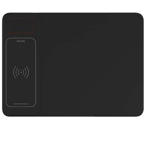 SCX.design O25 10 W muismat voorzien van draadloze oplader met oplichtend logo — drukvlak voorzijde