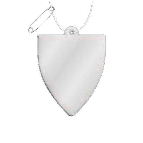 RFX™ H-12 reflecterende pvc hanger met badge — drukvlak voorkant (op reflecterende laag)