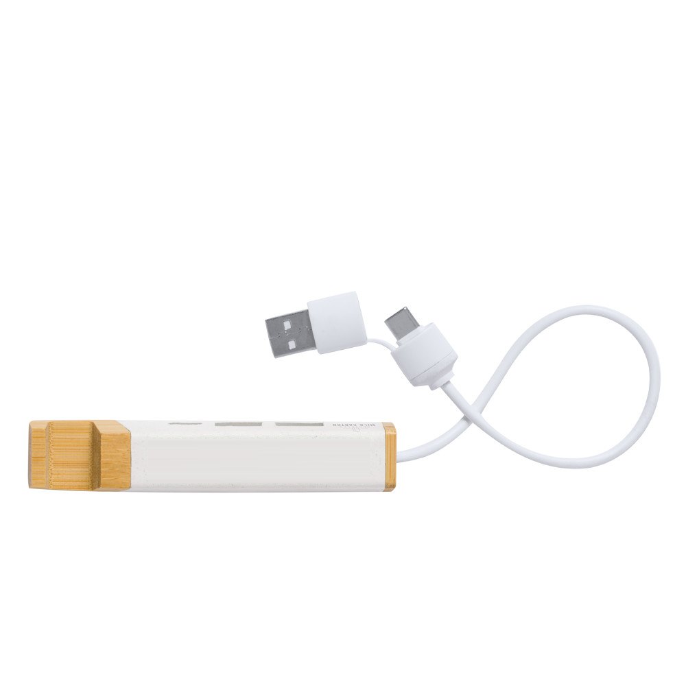 USB Hub Kartip — drukvlak op de witte bovenkant