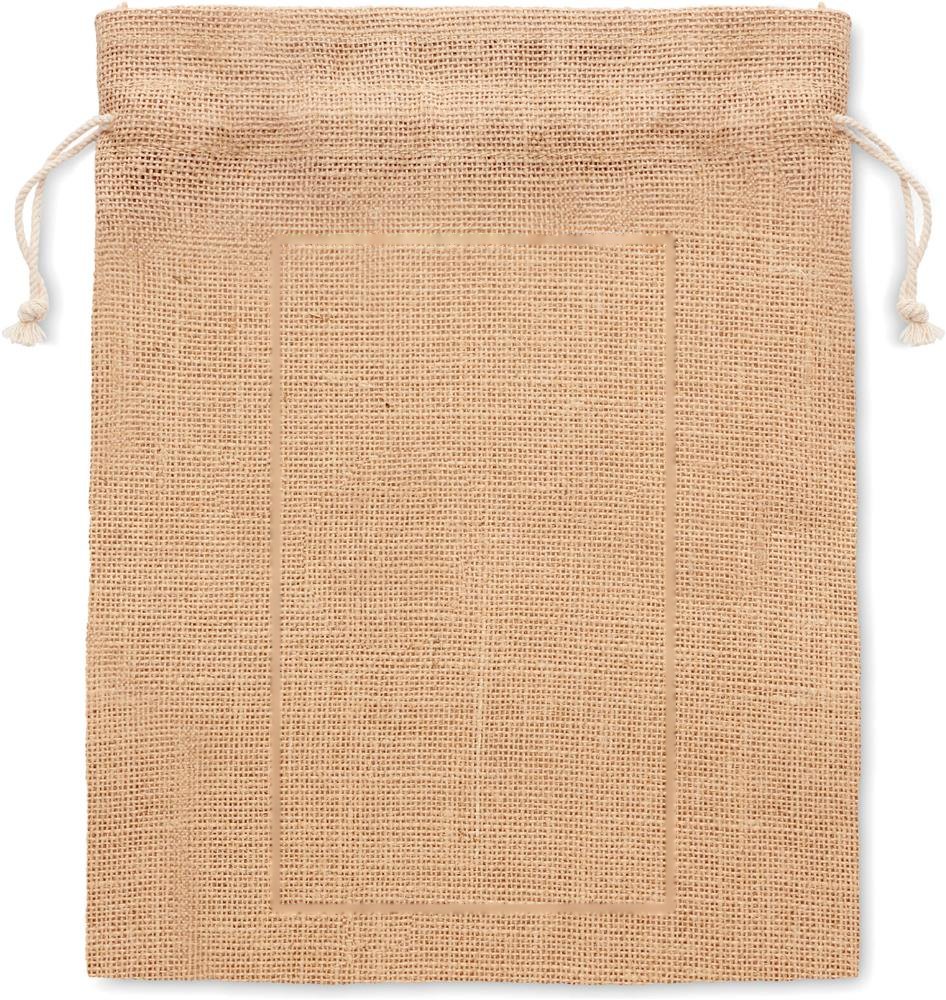 JUTE MEDIUM - Jute geschenkzak medium — drukvlak voorzijde