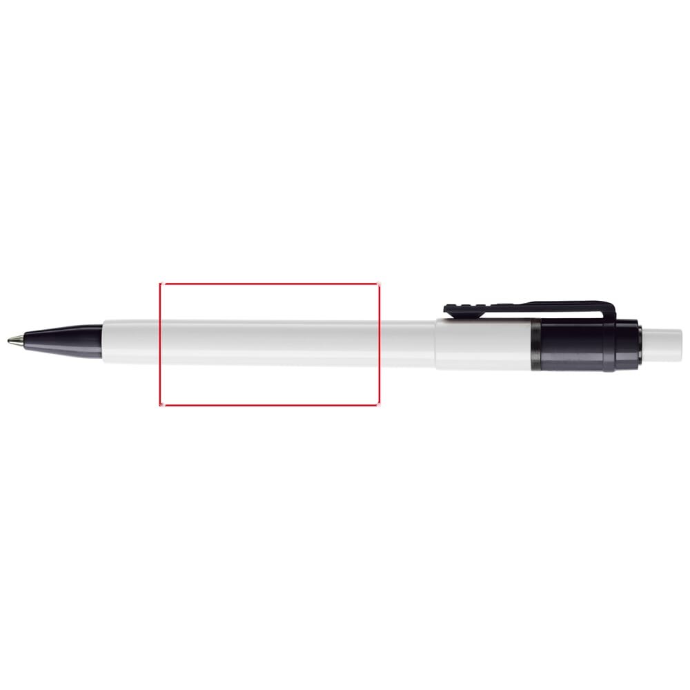 Balpen Baron Colour hardcolour — drukvlak 90 graden van de clip