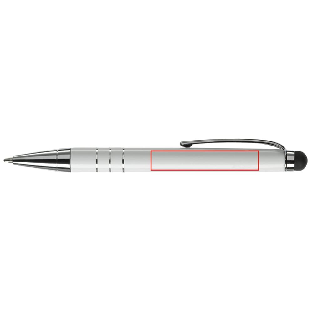 Balpen stylus metaal — drukvlak 90 graden onder de clip