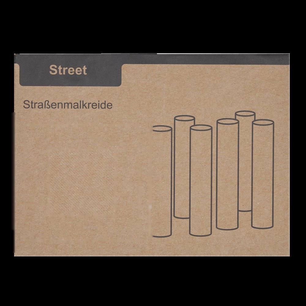 STREET - Stoepkrijt — drukvlak gecentreerd op de voorzijde van de doos
