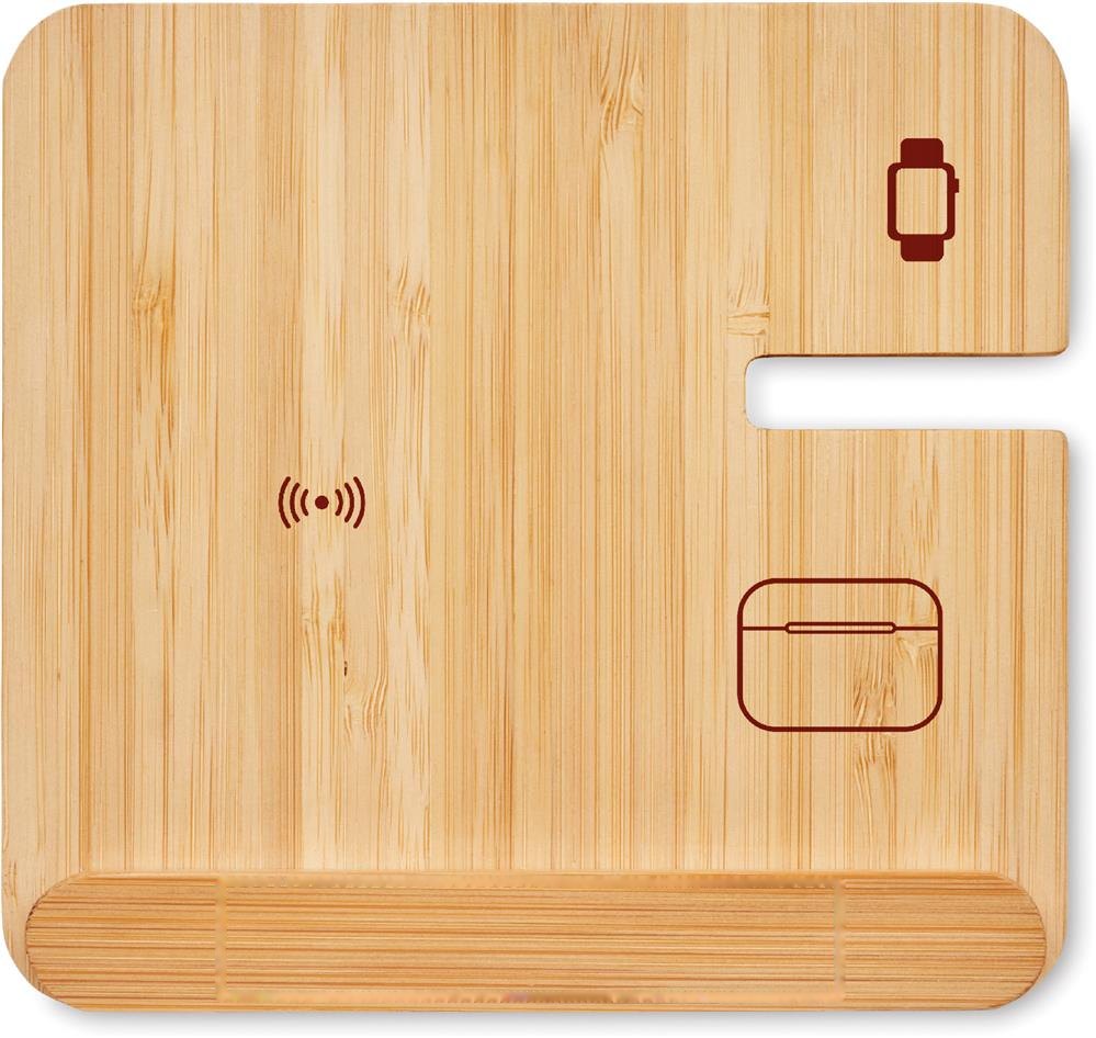 BOOGAR - 3-in-1 15W draadloze oplader — drukvlak voorzijde 1