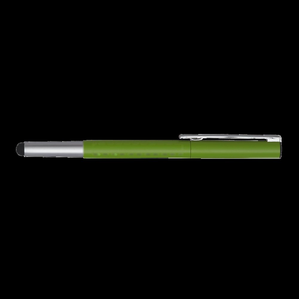 ELEGANT TOUCH - Blauwschrijvende touchscreen-balpen — drukvlak onder de clip to de rechts
