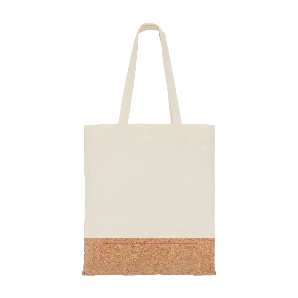 Draagtas katoen & kurk 170g/m² 35 x 40cm — drukvlak zijde 2, onderaan
