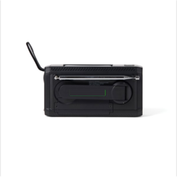 Nordic Drift Titan IPX4 multifunctionele noodradio 4000mAh — drukvlak artikel achterzijde