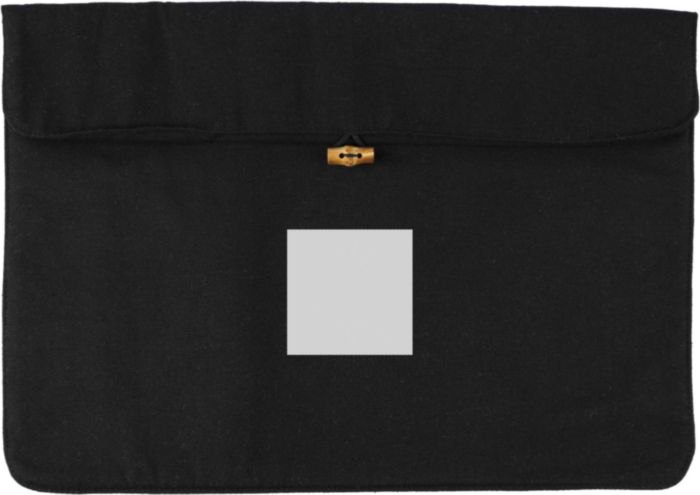 Katoenen (220 gr/m²) laptophoes Dirk — drukvlak voorzijde