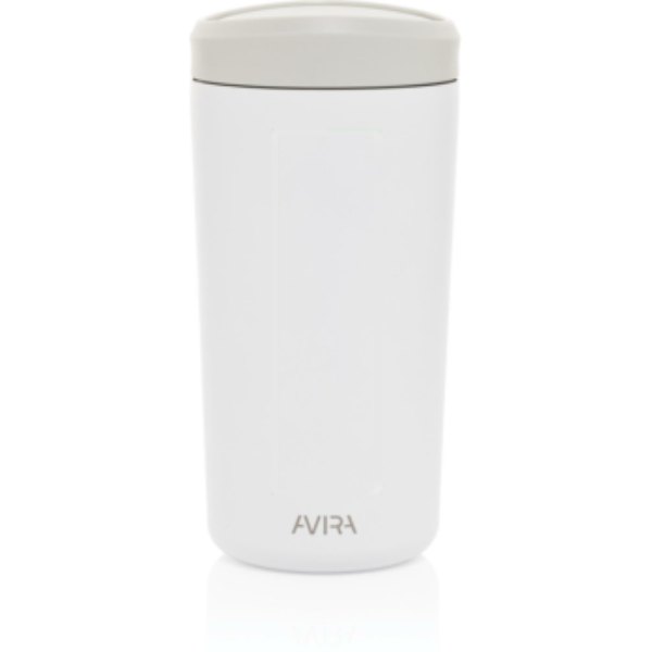 Avira Alix RCS recycled staal klik beker 400ML — drukvlak artikel voorzijde