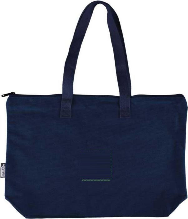 Gerecyclede polycotton (330 gsm) draagtas Malina — drukvlak achterzijde