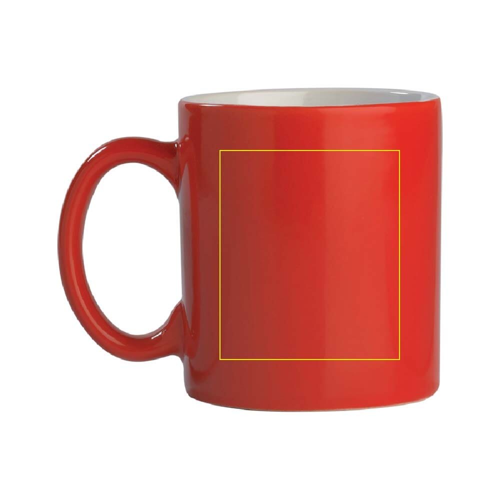 Mok Oslo helderrood 300ml — drukvlak rechts van het handvat